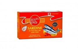 Golden Prize Sardine in Natural Oil with Chilli  Box  125 grams